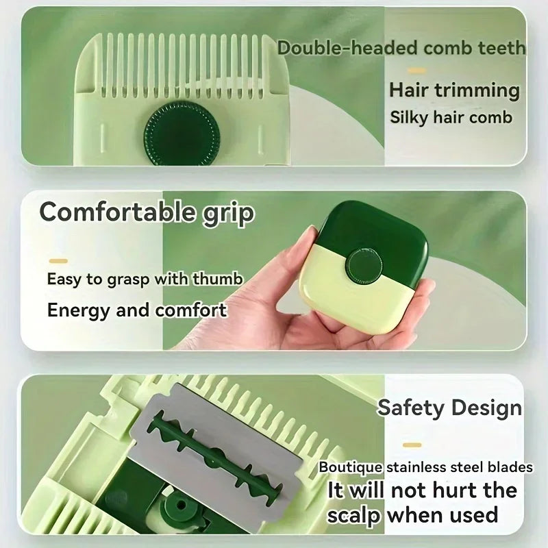 2-in-1 Hair Cutting Comb – Safe Hair Trimming Comb with Blade | Easy Home Haircut Tool