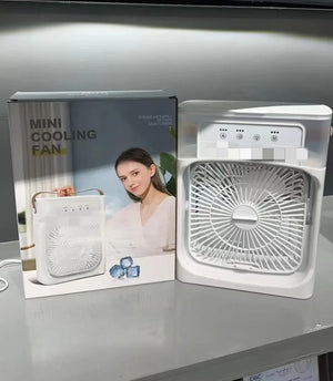 Mini Cooling Fan with Water Tank – Portable Air Cooler | Humidifier Fan with LED Light