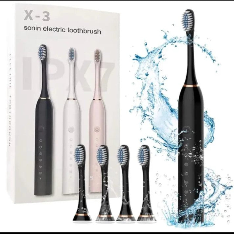 Sonic Electric Toothbrush – Rechargeable Waterproof Oral Care Brush with Extra Heads