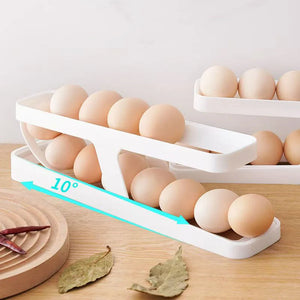 2 Layer Egg Storage Box – Fridge Egg Organizer Tray | Space Saving Egg Holder Container