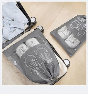 Pack of 3 Non-Printed Shoes Storage Bag – Travel Drawstring Shoe Organizer (Dustproof)