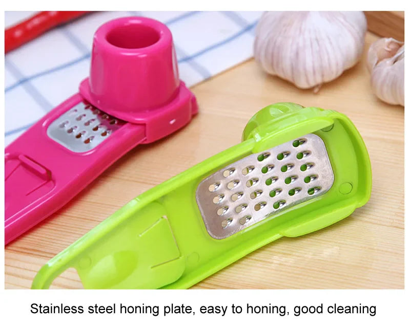 Pack of 2 Mini Garlic Cutter & Grater – Manual Garlic Crusher Tool | Easy Ginger & Garlic Mincer