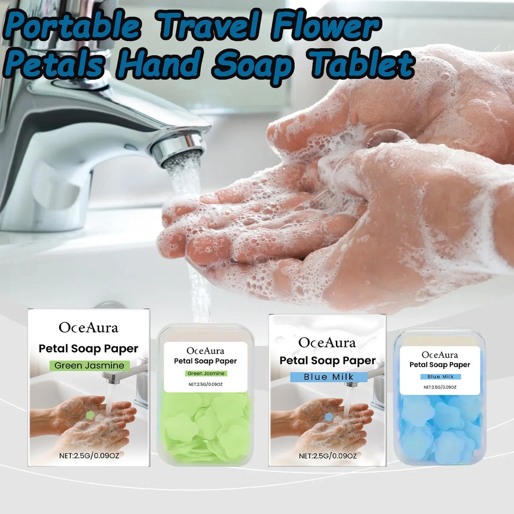 Pack of 3 Flower Paper Soap Sheets – Portable Travel Hand Wash Soap (Box Pack) 🌸