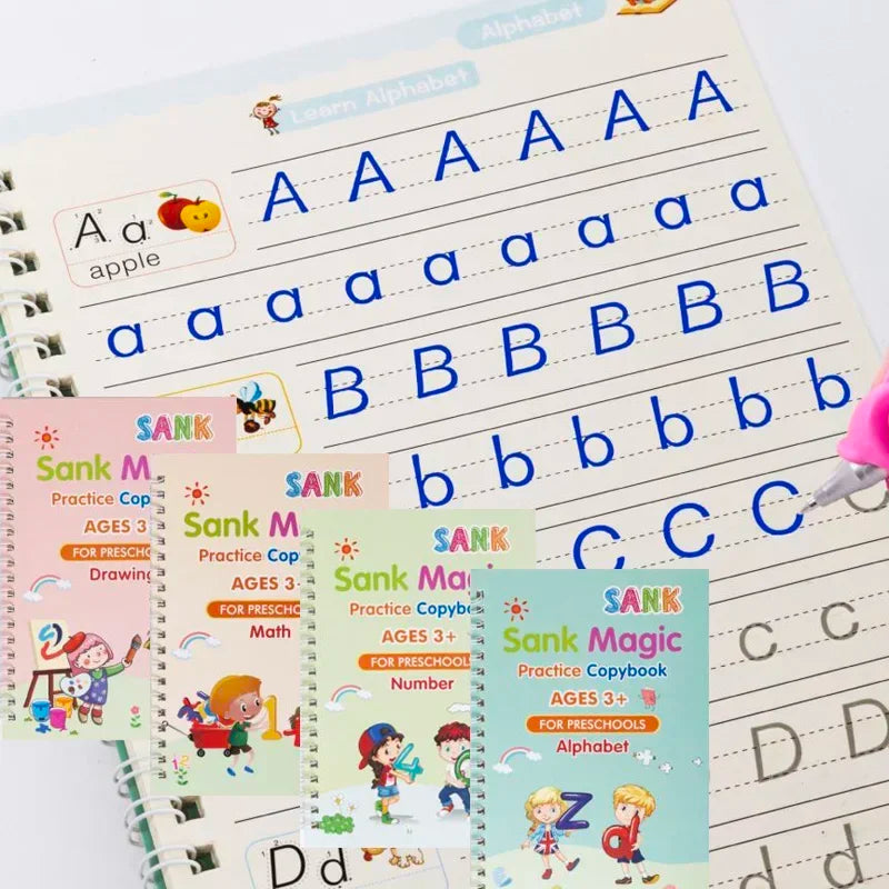 Children Writing Practice Book for Kids – Reusable Magic Copybook Set