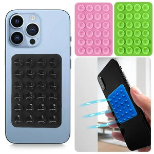 Pack of 3 Silicone Mobile Suction Pad – Strong Grip Anti-Slip Phone Holder (Reusable Stick Pad)