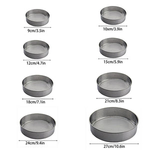 6 Pcs Fine Mesh Flour Sifter Set – Stainless Steel Baking Sieves
