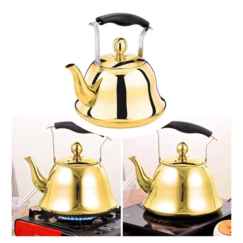 Stainless Steel Tea Kettle – Premium Golden Teapot for Kitchen & Tea Lovers