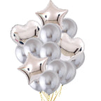 14 Pcs Confetti Decorative Party Balloons Set (Star - Heart)