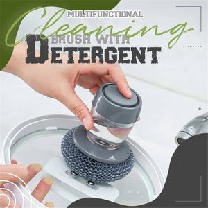 Pack of 2 Automatic Liquid Dispensing Palm Brush – Multi-Purpose Kitchen Cleaning Brush