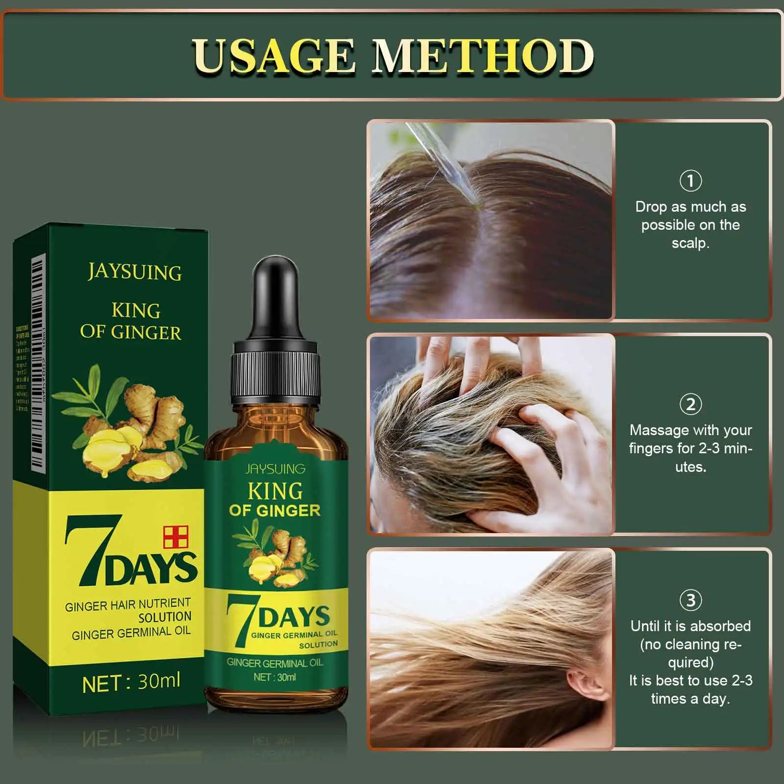 7 Day Ginger Hair Oil – Hair Growth, Anti Hair Fall & Strong Healthy Hair Solution