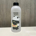 Panda Bear Transparent Water Bottle – Cute Straw Bottle (Leakproof & BPA Free)