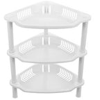 3 Layer Corner Rack – Plastic Kitchen & Bathroom Storage Shelf (Space Saving)