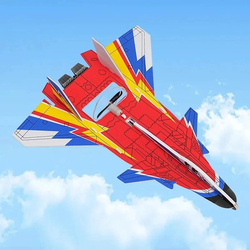 Electric Airplane Toy for Kids | LED Light Flying Glider Aircraft