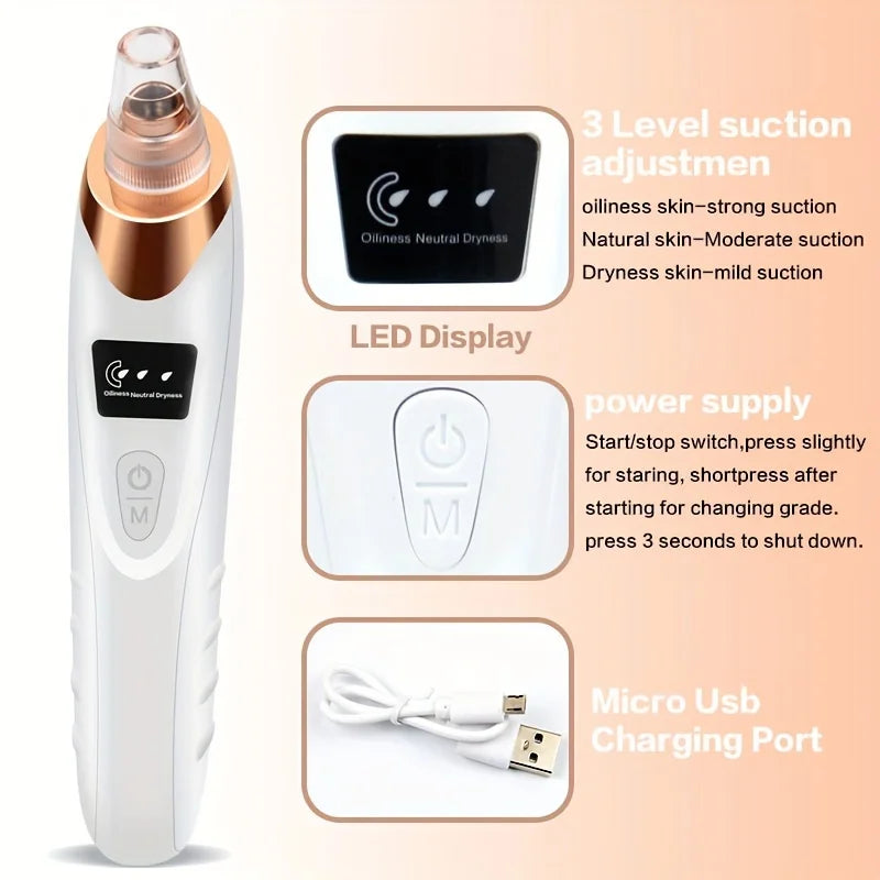 Electric Blackhead Remover Vacuum – Pore Cleaner & Acne Suction Device (5 Heads)