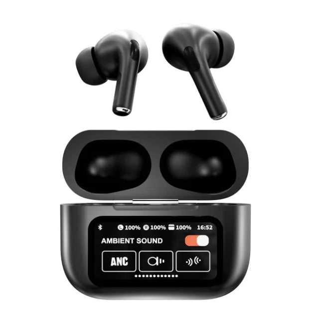 A9 Smart Tactile Wireless Earbuds – Touch Screen Display, Noise Reduction & Bluetooth