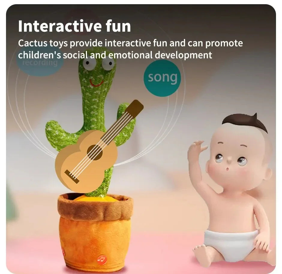 Dancing Cactus Toy for Kids – Talking, Singing & Mimicking Toy