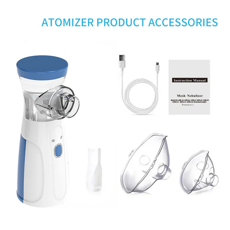 Portable Mesh Nebulizer Machine | USB Rechargeable Silent Nebulizer for Kids & Adults