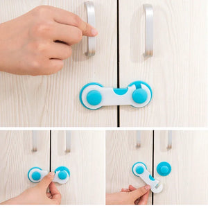 Pack of 3 Child Safety Lock (Blue) – Multi-Purpose Cabinet & Drawer Lock | Baby Safety Protector