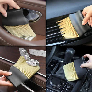 Car Interior Cleaning Brush – Soft Bristle Detailing Brush | Dashboard & Air Vent Cleaner Tool