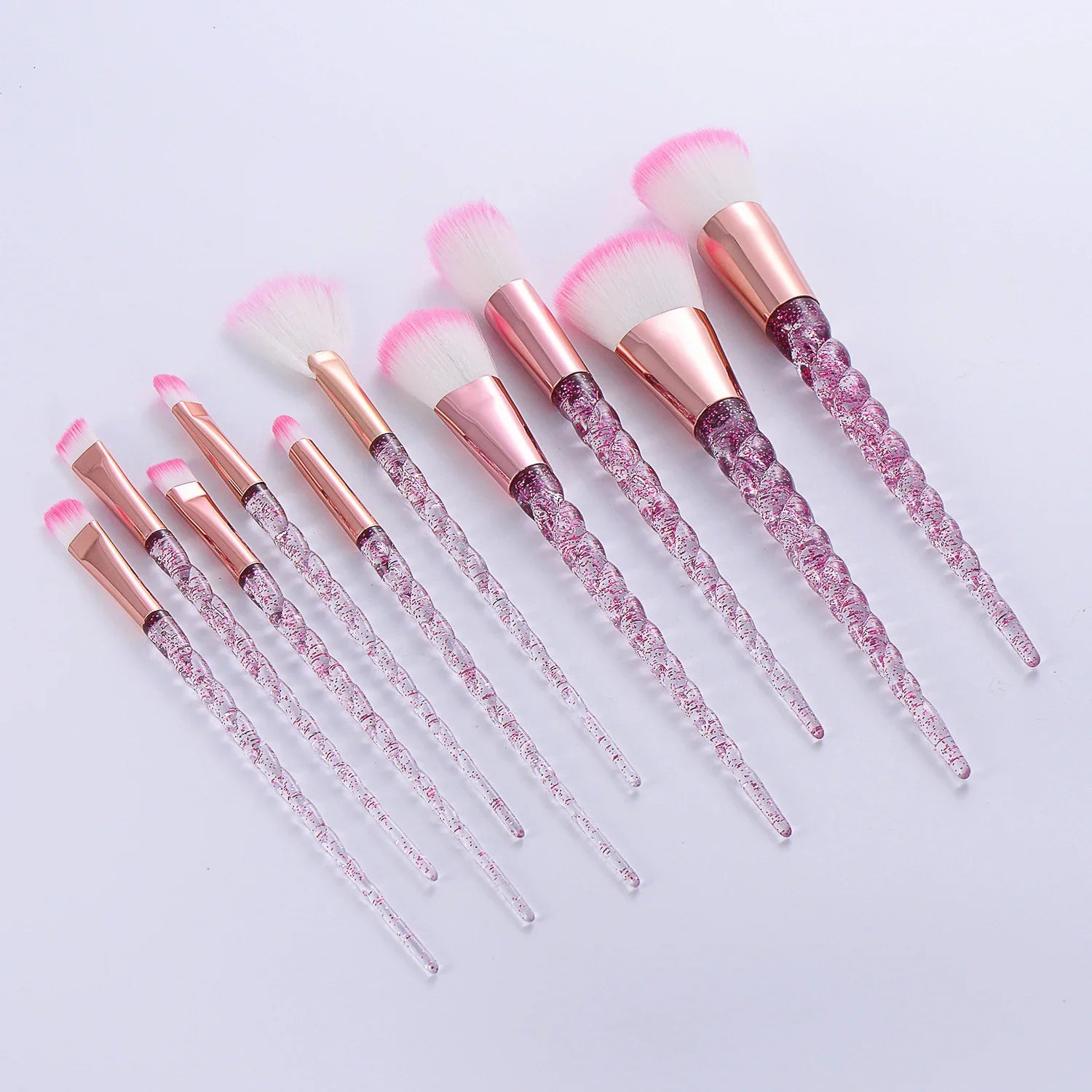 Glitter Pagoda 7pcs Makeup Brush Set – Crystal Handle Cosmetic Brushes Kit