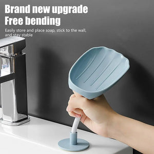 Pack of 2 360° Rotating Soap Holder with Drain – Wall Mounted Self Draining Soap Dish