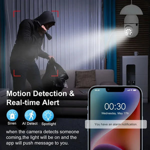WiFi Bulb Camera 360° – HD Security Camera with Mobile App