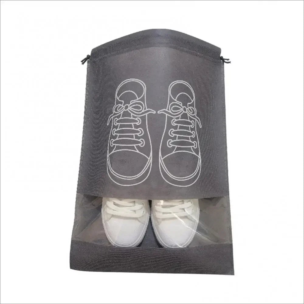Pack of 3 Non-Printed Shoes Storage Bag – Travel Drawstring Shoe Organizer (Dustproof)