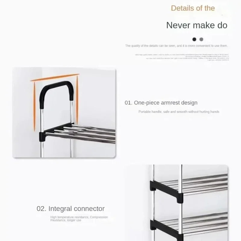 6 Layer Steel Shoe Rack – Heavy Duty Multi-Tier Shoe Organizer