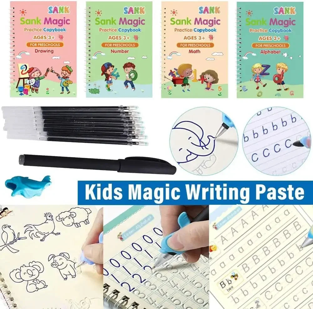 Children Writing Practice Book for Kids – Reusable Magic Copybook Set