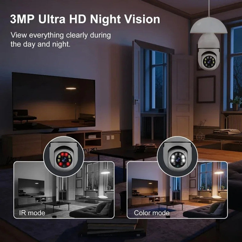 WiFi Bulb Camera 360° – HD Security Camera with Mobile App