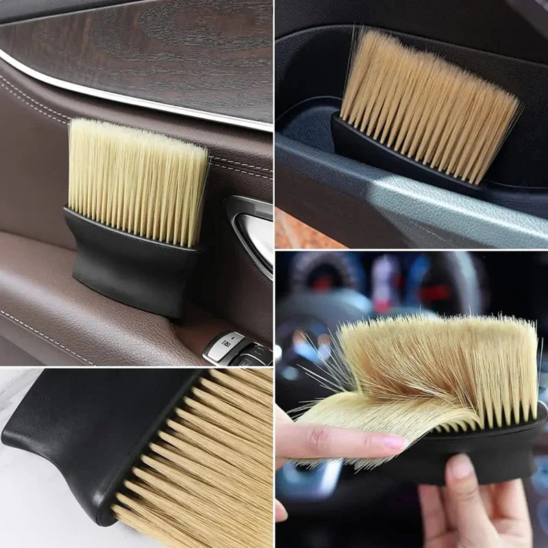 Car Interior Cleaning Brush – Soft Bristle Detailing Brush | Dashboard & Air Vent Cleaner Tool