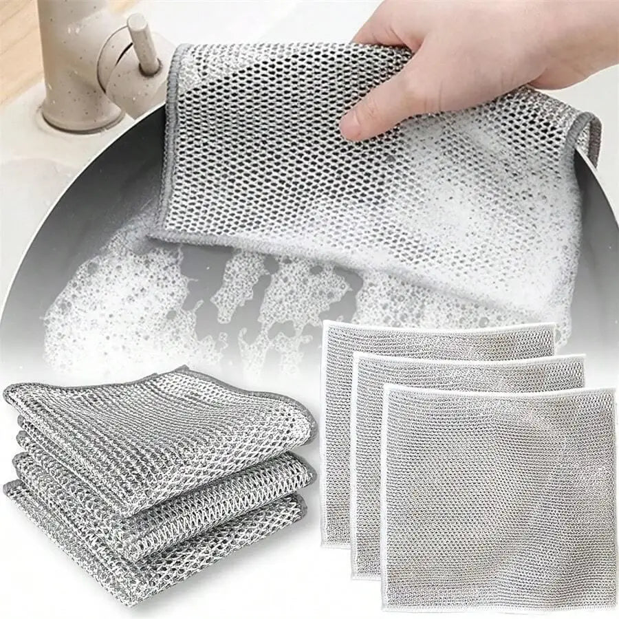 Wire Cleaning Cloth (Pack of 10) – Heavy Duty Metal Scrubber Pads | Non-Scratch Kitchen Cleaning Cloth