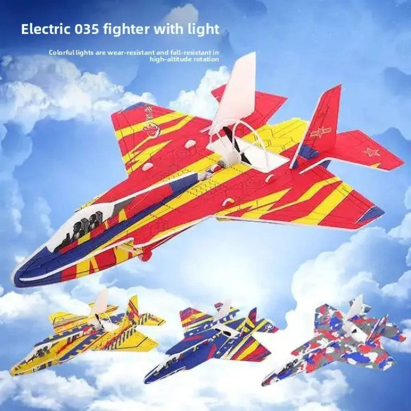 Electric Airplane Toy for Kids | LED Light Flying Glider Aircraft