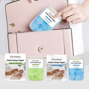 Pack of 3 Flower Paper Soap Sheets – Portable Travel Hand Wash Soap (Box Pack) 🌸