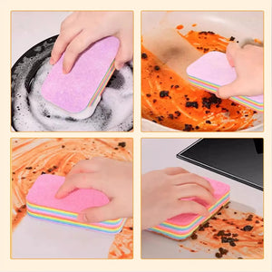 Pack of 2 Rainbow Microfiber Reusable Dishcloth – Multi-Purpose Kitchen Cleaning Cloth