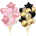 14 Pcs Confetti Decorative Party Balloons Set (Star - Heart)
