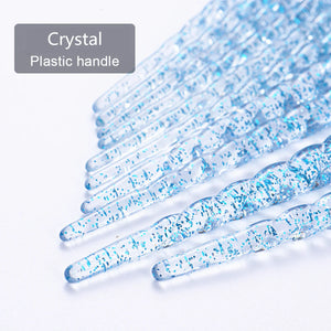 Glitter Pagoda 7pcs Makeup Brush Set – Crystal Handle Cosmetic Brushes Kit