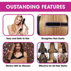 Hair Straightener Brush – 2 in 1 Fast Heating Straightening Comb (Dry & Wet Use)