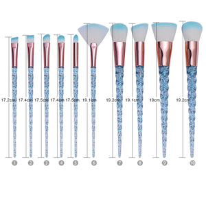 Glitter Pagoda 7pcs Makeup Brush Set – Crystal Handle Cosmetic Brushes Kit