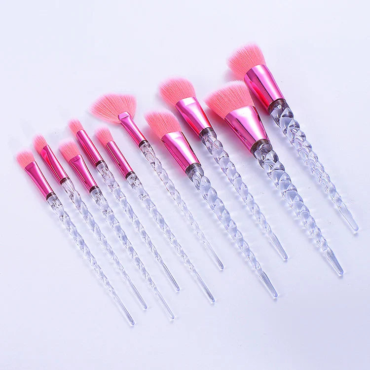 Glitter Pagoda 7pcs Makeup Brush Set – Crystal Handle Cosmetic Brushes Kit