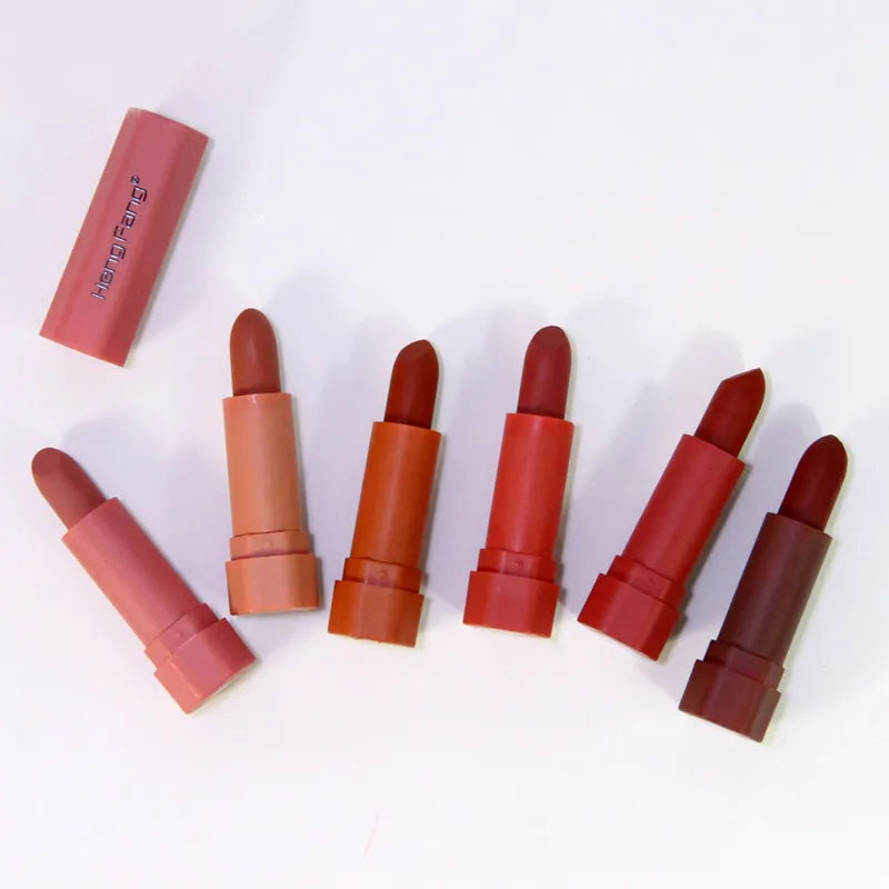 Heng Fang Mini Lipstick Set (6 Shades) – Matte Red & Nude Lipsticks Kit