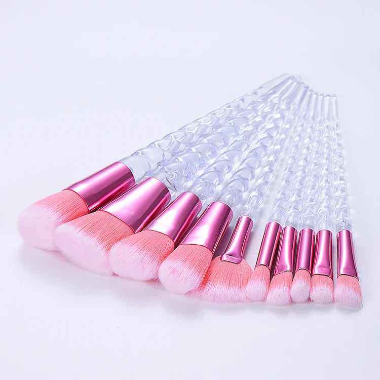 Glitter Pagoda 7pcs Makeup Brush Set – Crystal Handle Cosmetic Brushes Kit