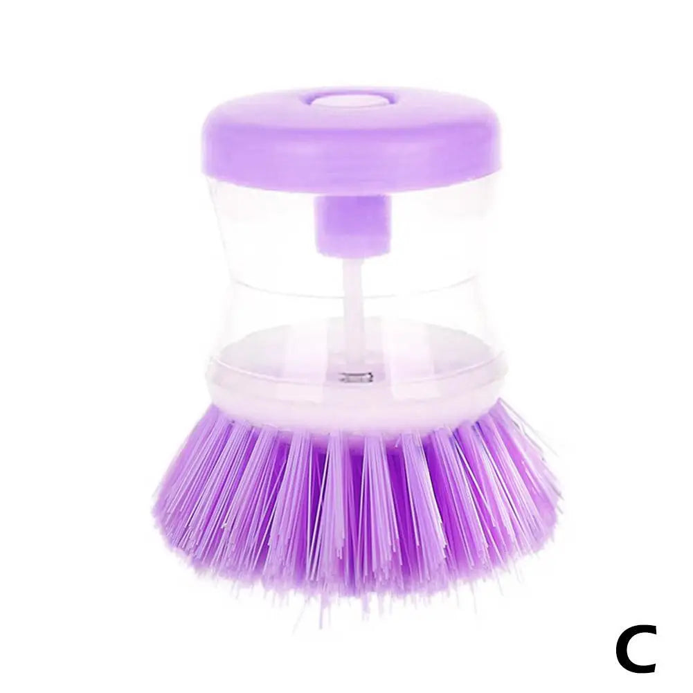 Pack of 2 Dish Cleaning Brush with Soap Dispenser – Automatic Liquid Dispensing Kitchen Scrubber