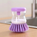 Pack of 2 Dish Cleaning Brush with Soap Dispenser – Automatic Liquid Dispensing Kitchen Scrubber