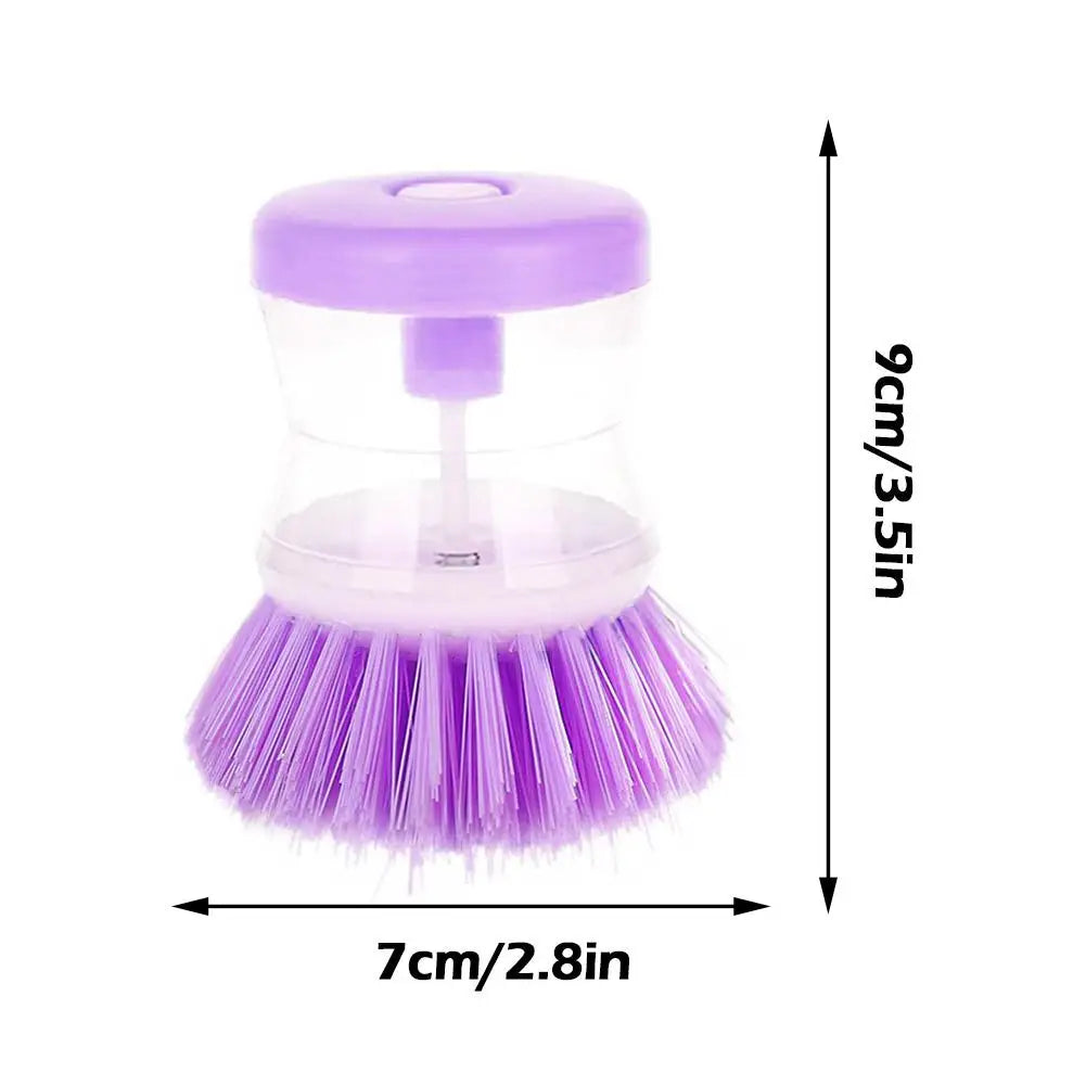 Pack of 2 Dish Cleaning Brush with Soap Dispenser – Automatic Liquid Dispensing Kitchen Scrubber