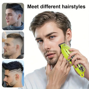 USB Rechargeable Lithium Battery Powered Professional Transparent LCD Digital Display Electric Hair Clipper Trimmer for Home and Outdoor Use