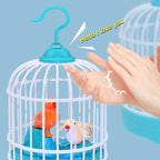 Cell Operated Voice Control Vivid Appearance Birds Cage Toy with Box For Kids and Baby