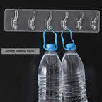 Transparent 6 Double Hooks Hanger with Strong Grip For Hanging Clothes and Bath Accessories