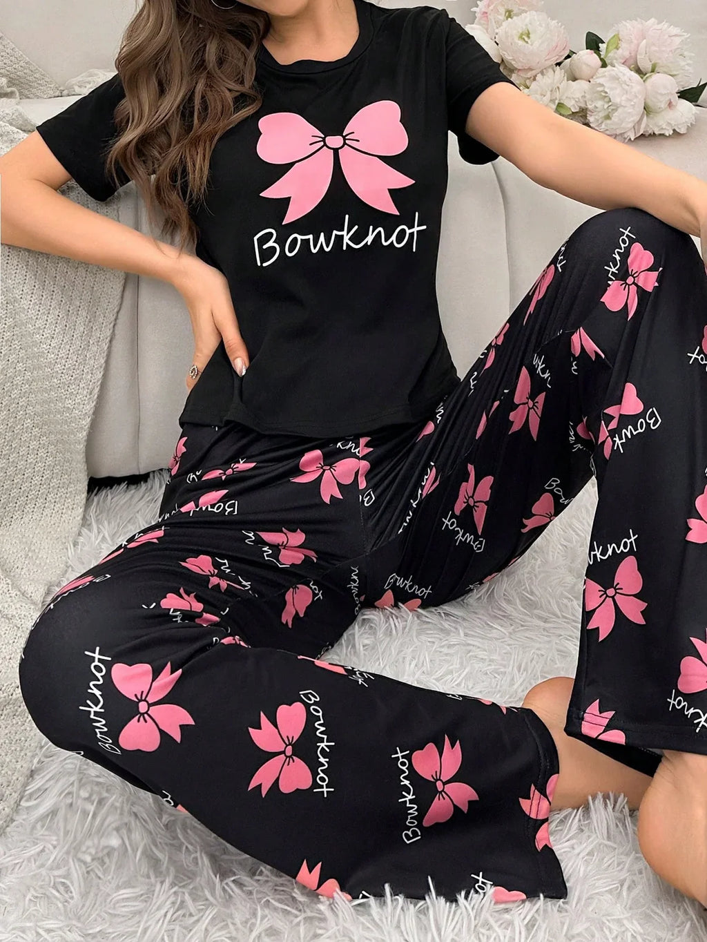 Black Bowknot Nightwear