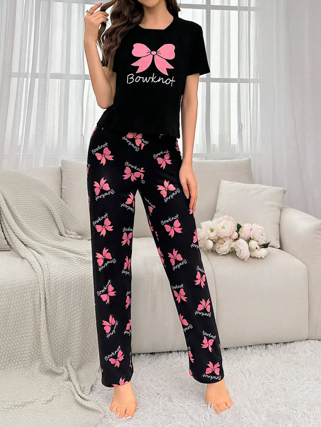 Black Bowknot Nightwear